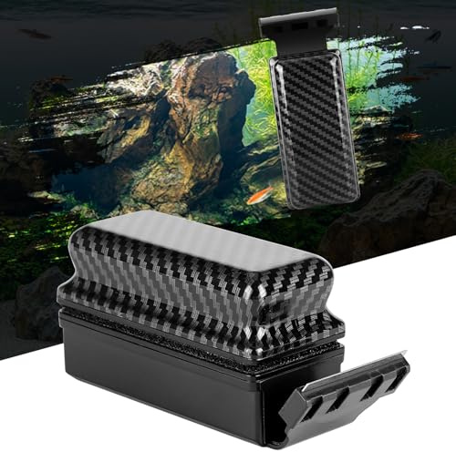 hygger Aquarium Scheibenreiniger Magnet, Aquarium Magnetbürste Scheiben Reinigungsmagnet mit 2 Schaber, Fish Tank Scheibenreiniger Algenmagnet bis Acryl Glasstärke, Schwimmendes Design (M(5-12mm))
