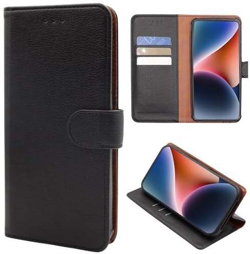 CEKA TECH Schutzhülle kompatibel mit Meizu mBlu 21, Schutzhülle aus PU-Leder mit Magnetverschluss – Schwarz