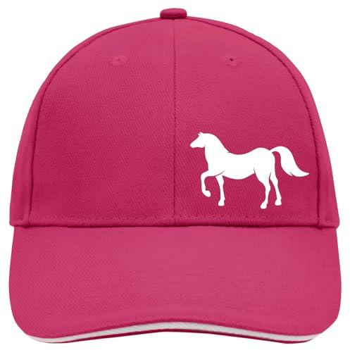 Huuraa Unisex Kappe Pferd Silhouette Geschenk Pink/White Pferd Mitbringsel