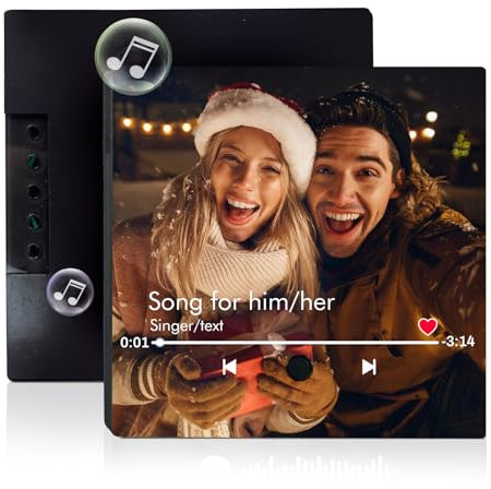 Custom Music Fridge Magnet with Photo and Song, Personalized Album Cover Refrigerator Magnet Gift for Him Her, Couples Anniversary, Birthday, Christmas (Photo)