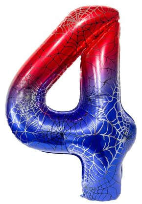 Fesnova 40 Zoll große Folienballons mit Spinnenmotiv, Luftballon 4, für Kinder, Spinnennetz Design, Helium Aluminium, Geburtstags und Jubiläumsparty Dekorationszubehör, Spidey Geburtstagsdeko