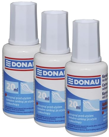 DONAU 7615001-99 Korrekturflüssigkeit mit Pinsel/Korrekturfluid, 20 ml (Packung mit 3)