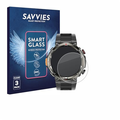 Savvies Schutzglas für Iowodo W50 Pro 1.45 | 3 Stück Transparenter Displayschutz Made in Germany Panzer Schutz Glas 9H Schutzfolie HD Klar Blasenfrei Einfache Montage