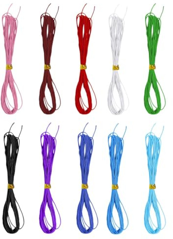 AEUXZA 10 Colori Filo Elastico per Braccialetti, 0,8mm Cordino in Lattice, Set di Fili per Perline 100m per Creazione Gioielli Fai da Te, Braccialetti dell'Amicizia e Artigianato, Multicolore