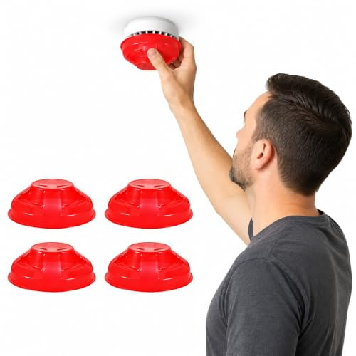 Beavorty 4Pcs Plastic Fire Alarm Detector Covers Dust Guards Compatible with Smoke Sensors for Office Use