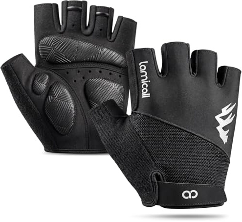 Lamicall Fahrradhandschuhe Herren & Damen, Halbfinger Fitness Handschuhe