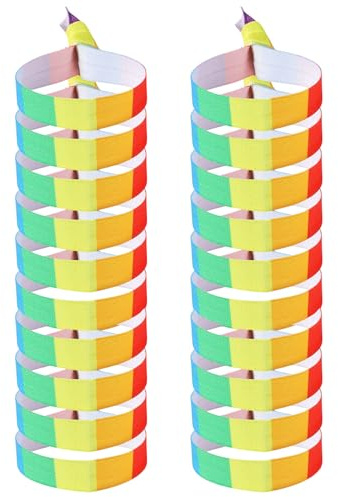 JIRVEX 20 Stück Regenbogen Armband für LGBTQ Outfit Verstellbare Stoff Armbänder als Pride Accessoires