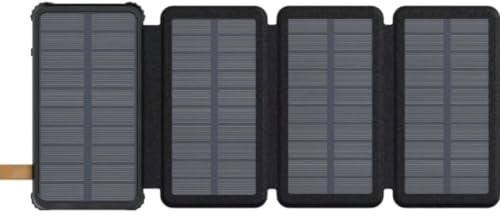 Solar Power Bank 20000 mAh con 4 pannelli solari - Caricatore portatile impermeabile IP65 - Ricarica rapida USB e USB-C - Powerbank per iPhone, Samsung - Camping, Outdoor, Emergenze - QuickPrep