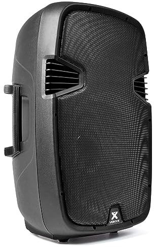Vonyx SPJ-1500ABT Altavoz Activo autoamplificado portatil de 800 w. Potente Altavoz 15 Pulgadas. Equipo de Musica Bluetooth, con Lector SD y USB. Altavoz Profesional con subwoofer 15 Pulgadas