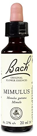 Bach Bach Mimulus Blume, Nahrungsergänzungsmittel, mit Extrakt aus Mymulusblüten, Traube aus Alk 27% Vol, hilft bei der Verwaltung von Emotionen, wenn Sie Vertrauen haben möchten, 20 ml