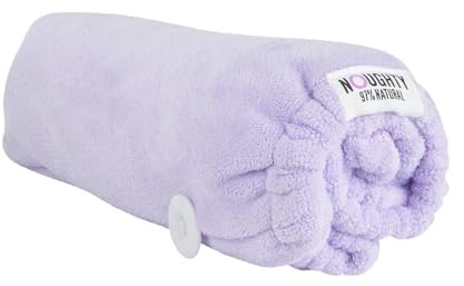 Noughty Microfibre Hair Towel Wrap, Purple | Highly Absorbent, Fast-Drying & Anti-Frizz, Reduces Breakage & Protects, Turban Style for Straight, Wavy or Curly Hair