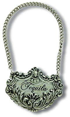 Vagabond House Medici Pewter VODKA Decanter Tag/Liquor Bottle Label - Handcrafted Quality Detail Engraved 2.5 inch Wide