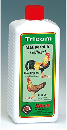 Klaus Tricom Mauserhilfe für Geflügel - 1000ml - flüssige Vitamine und Mineralien abgestimmt zur Hilfe bei der Mauser