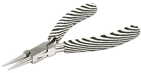 The Beadsmith Round Nose Pliers – Zebra Print Line – 5 inches (127 mm) – Comfortable Handle with Double Leaf Springs – Jewelry Making Tool for Creating Bracelets, Earrings and Necklaces