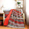 NEWLAKE Quilt Decke mit reversibler Floral Patchwork Orange Jacquard 60 * 78 Inch