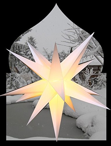 Weihnachtsstern Adventsstern Außenstern Faltstern 100 cm inkl. 4 m Kabel und 15 Watt Glühbirne Outdoorstern