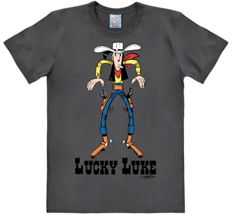 Logoshirt® Lucky Luke Showdown T-Shirt Damen & Herren | Offiziell lizenzierter Lucky-Luke-Fanartikel, lustiges Comic T-Shirt mit Western-Motiv, weiche Baumwolle, hochwertiger Print