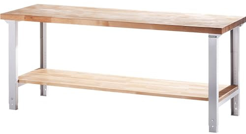 eurokraft | Werkbank | Baukastensystem Serie 7000 | 1 Ablageboden | BxT 2000 x 700 mm