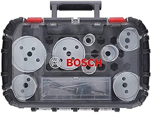 Bosch 11 tlg. Lochsäge Progressor for Wood & Metal Set Elektriker (für Holz und Metall, Ø 25-86 mm, Zubehör Bohrmaschine)