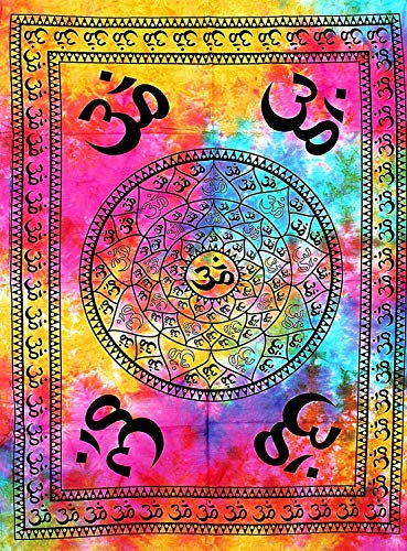 Purpledip Wandposter Om, The Sound of Vedas, Bohemianischer Wandteppich (20036)