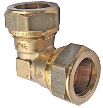 Messing Klemmverschraubung Winkel 28 x 28 mm für Kupferrohre