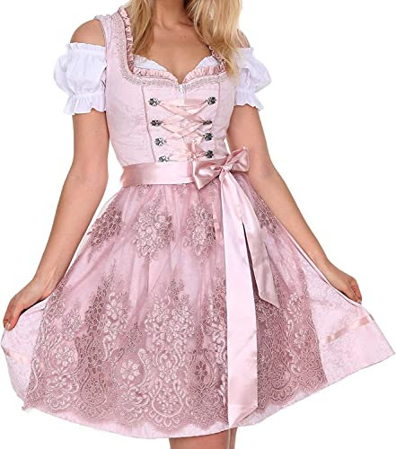 Lifos 0220 Dirndl Midi Germandress 3Tlg. Oktoberfest Gr.34 bis 52 !ORIGINAL (0600ROSA, Numeric_42)