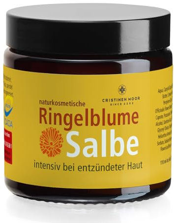 CristinenMoor Bio Ringelblumensalbe I Ringelblume Salbe, Bio, zertifizierte Naturkosmetik, Ringelblumencreme ohne duftende Zusatzstoffe, intensiv bei trockener und entzündeter Haut