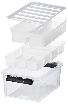 SMARTSTORE CLASSIC 4 BOX MET DEKSEL 38X14X11CM TRANSP. + 4 INZETBAKJES TRANSP ORTHEX 3458710