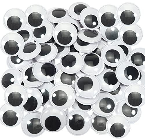 TOAOB 100 Piezas 40 mm Adhesivos Ojos Móviles Negros Talla Grande Redondos Ojos de Plástico Autoadhesivo Ojos de Seguridad Wiggle Eyes Utilizados para Manualidades de Scrapbooking Accesorios
