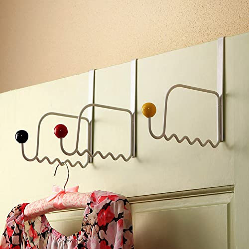 3 Pieces Over Door Hooks Hanger ,Valet Hooks, Multi Hanging Storage Hanger,for Living Room ,Bathroom ,Hanging Coats Clothes Hoodies Hats Scarves Purses Towels (White)