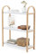Umbra Bellwood Freistehendes Regal mit 3 Ablagen, Modernes Standregal aus Bugholz, Weiss/Natur, Pappelholz