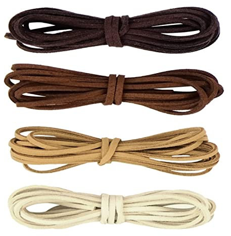 LEEQBCR-4 pieces 4 colors Leather rope rope for bracelet necklace beaded DIY jewelry handmade crafts, 2mm x 2m