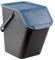 Go Practic Küchen Mülleimer 1x 25L Blau mit Deckel, Papierabfallbehälter, Mülltrennsystem für Recycling, Abfallbehälter zur Trennung, Click-Funktion, Abfallbehälter zur Mülltrennung