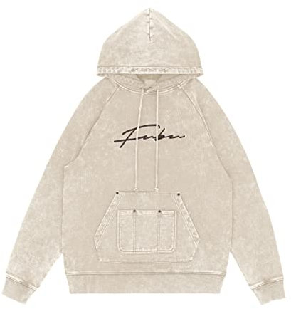 Fubu Unisex Signature Washed Utility Hoodie, Anthrazit, Größe XL Kapuzenpullover, Dunkelgrau, X-Large