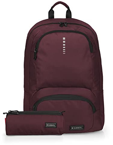 Gabol IMPACT Triple Rucksack und Federmäppchen, burgunderrot