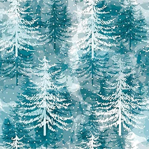 Geschenkpapierrolle XL Winterwald petrol 70 cm x 200 m | 80 gr. / m² Weihnachtspapier Secare Geschenkpapier große Rolle | HUTNER