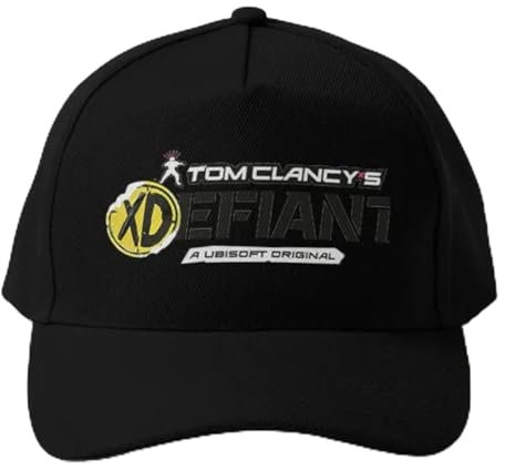 Baseball Cap Tom Clancy is Xdefiant Logo Baseball Cap Hat Cap Solid Color Hip Hop Snapback Spring Boys Fish Herren Outdoor Sun Schwarz