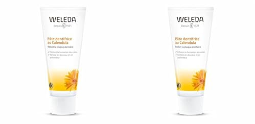 WELEDA - Pâte Dentifrice au Calendula - Formule Naturelle pour Réduire la Plaque Dentaire - Goût Anis - Tube 75 ml (Lot de 2)