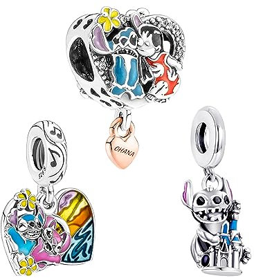 H.ZHENYUE Anhänger Charms 925 Sterling Silber Cartoon Dog Girl Bead with Zirconia 3 Packungen für Europäische Armbänder und Halskette,Schmuck Geschenk für Weihnachten,Valentinstag,Muttertag Damen