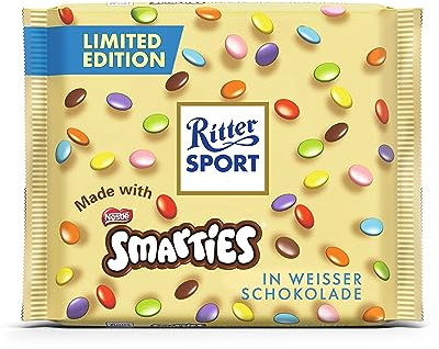 Ritter Sport 100 g Tafel weisse Schokolade mit Smarties, Limited Edition