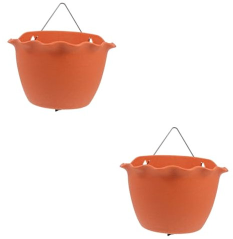 YARNOW 2 STK Blumentopf Blumentöpfe Für Zimmerpflanzen Pflanzentopf Für Drinnen Topf Für Pflanzen Im Innenbereich Gartentöpfe Zaunschienentopf Fenster Pflanztopf Grüner Dill Plastik