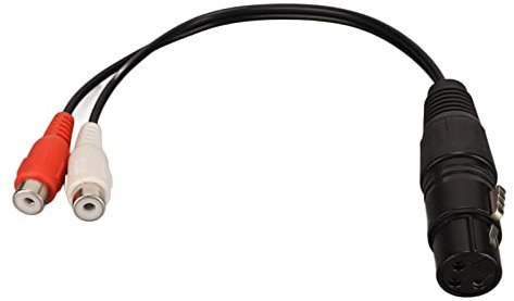 Beufee Cable De Conexión Divisor XLR Hembra A Doble RCA Y, XLR Hembra Desequilibrado A 2 RCA Phono Plug Interconexión De Audio Estéreo Duplicador Adaptador De Cable De Audio