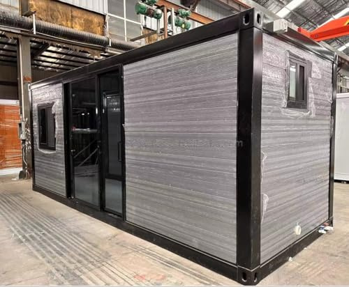 Klimatisierte faltbare Fertighäuser Fertighäuser Fertighäuser 6,1 m Büro voll ausgestattet erweiterbar Container bewegliches Haus mit Bad + Küche mit Sonnenschutz
