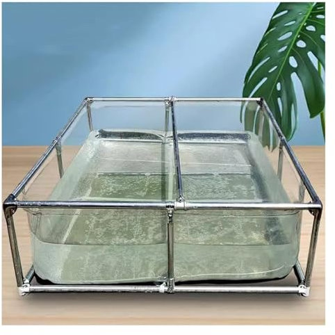 Pealihuy Piscine extérieure portative d'étang de Piscine d'aquarium Piscine en PVC Hors Sol, réservoir de Stockage d'eau étang de Piscine d'aquarium Transparent Pliable avec Valve de vidange bâche d'