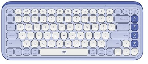 Logitech POP ICON Keys kabellose Bluetooth-Tastatur, Komfortables Tippen, programmierbare Tasten, Easy-Switch zwischen bis zu 3 Geräten, für Notebook, Tablet, PC - Lila, QWERTY