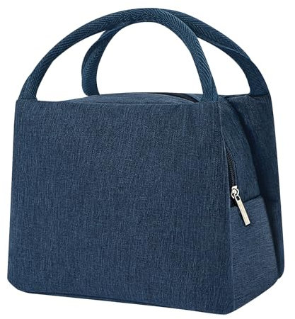 GAOHUI Insulated Lunch Bag for Men Women, Packed Small Cool Bag Lunch Box Kids, Thermal Water-Resistant Adults Lunch Box Bags for Work, School, Picnic Outdoor (Navy Blue)