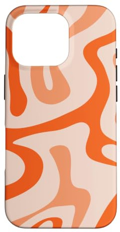 Hülle für iPhone 16 Pro Orange Liquid Swirl Abstraktes ästhetisches Muster