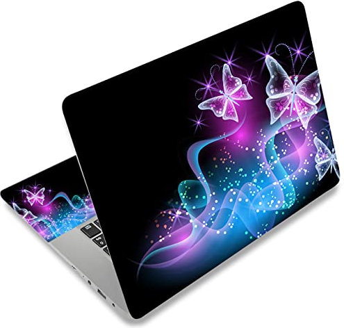 icolor Laptop Skin Aufkleber Folie Cover Vinyl Aufkleber für 13 13,3 14 15 15,4 15,6 Zoll Notebook Schutzfolien Laptop Selbstklebend Kunst Dekorative Aufkleber Schutzhülle (Schwarz lila)