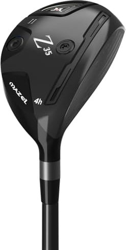 MAZEL Mazze da golf ibride da uomo da 3,4,5, in grafite, destrorsi, ibride e utility, con motivo lupo unico, 18/21/24 gradi disponibili (grafite, nero, 5 ibridi, regolari, destra)