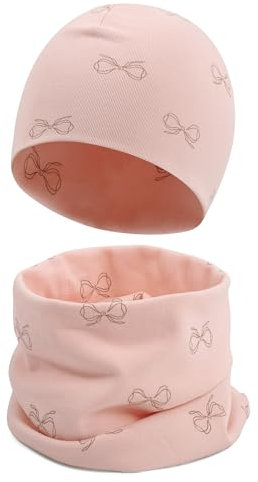 Cheerful Mario Baumwolle Mütze Loop Schal Sets Baby Jungen Mädchen Weich Beanie Winddicht Schlauchschal Kinder Rosa-B 6-24 Monate